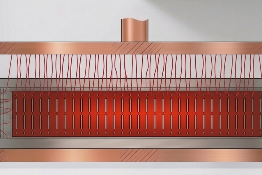 Diagram of the high-frequency RF vulcanization process
